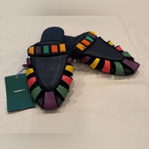 FARM Rio Multicolor Beaded Mules